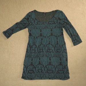 Forever 21 Teal and Black Half Sleeve Dress